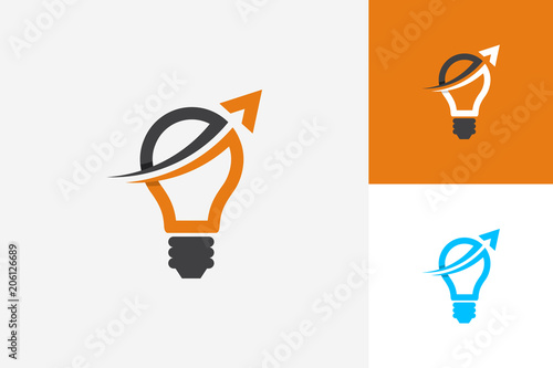 Arrow Up Bulb Idea Logo Template Design Vector, Emblem, Design Concept, Creative Symbol, Icon