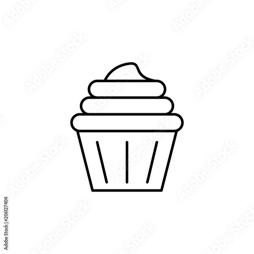 cup cake icon. Element of food icon for mobile concept and web apps. Thin line cup cake icon can be used for web and mobile
