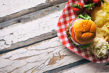 Summer: Memorial Day Cookout Food With Copyspace