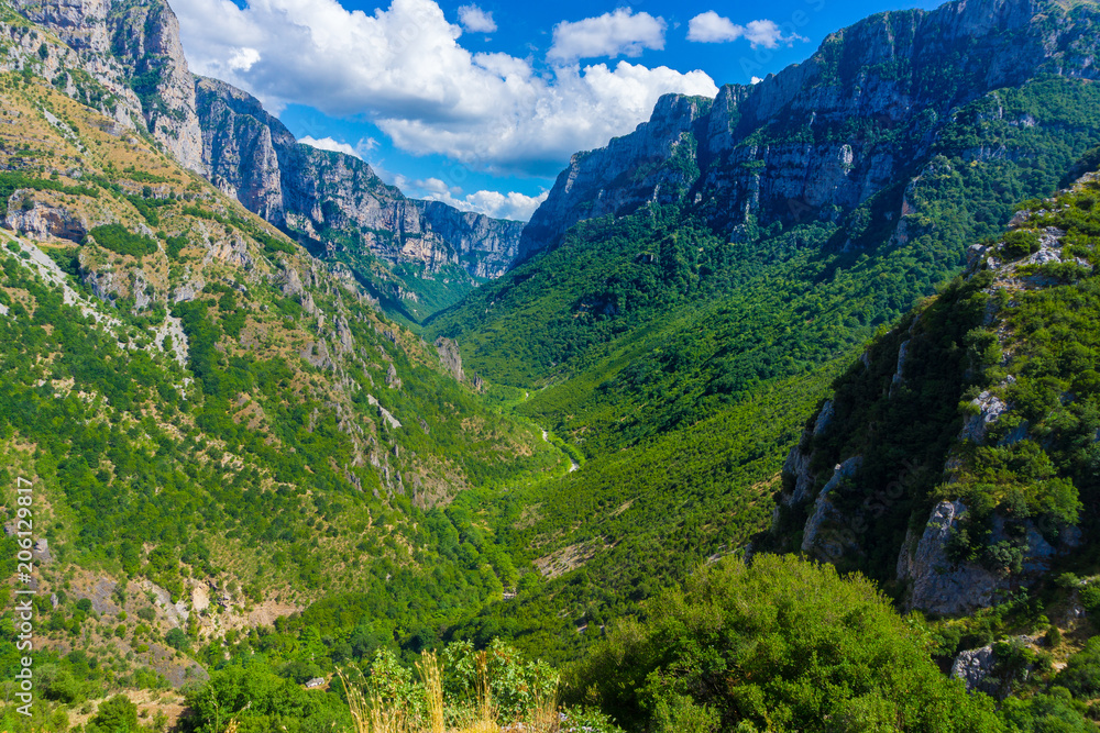 Vikos Gorge in Epirus, Greece. The deepest canyon of the world (1100 meters)