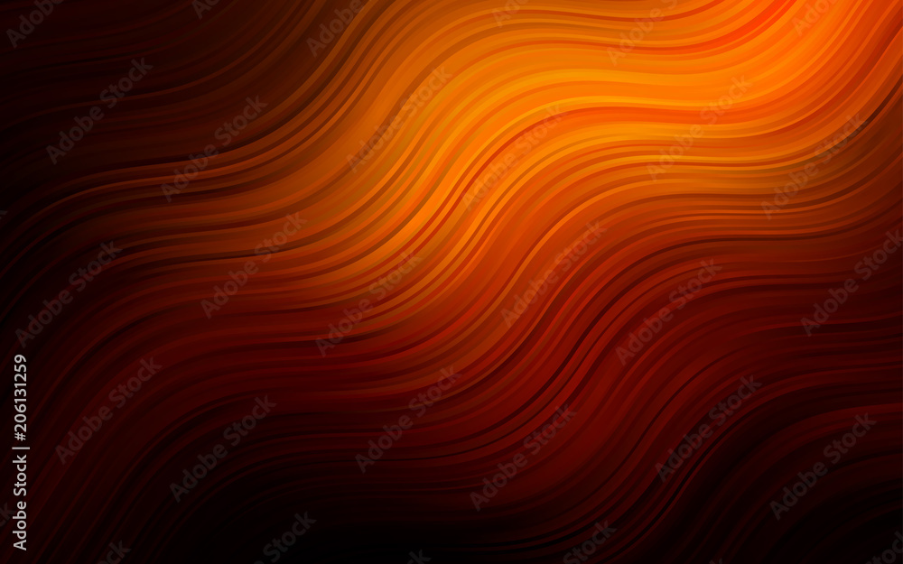Dark Orange vector template with bent ribbons. Dark Orange vector template with bent ribbons.