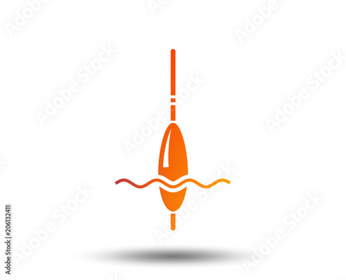 Fishing sign icon. Float bobber symbol. Fishing tackle. Blurred gradient design element. Vivid graphic flat icon. Vector