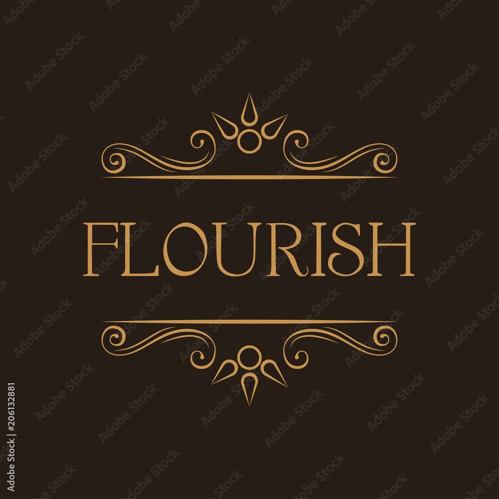 Flourish swirly lines. Page decorative divider. Filigree ornate frame. Wedding card, Greeting card design. Vector. Flourish swirly lines. Page decorative divider. Filigree ornate frame. Wedding card, Greeting card design. Vector.