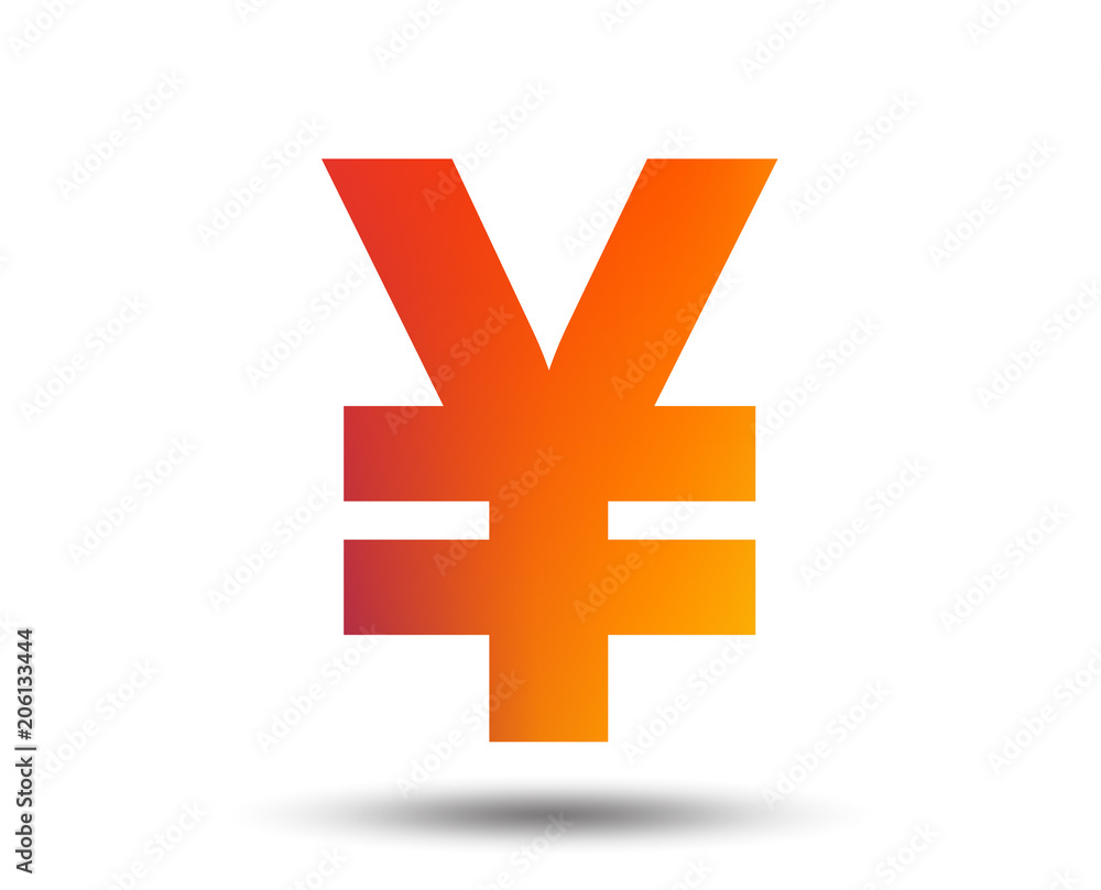 Yen sign icon. JPY currency symbol. Money label. Blurred gradient design element. Vivid graphic flat icon. Vector Yen sign icon. JPY currency symbol. Money label. Blurred gradient design element. Vivid graphic flat icon. Vector
