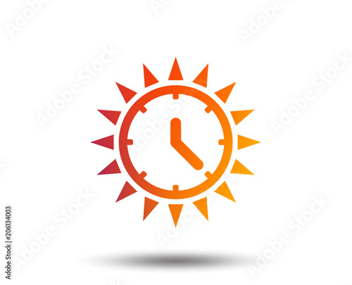 Summer time icon. Sunny day sign. Daylight saving time symbol. Blurred gradient design element. Vivid graphic flat icon. Vector