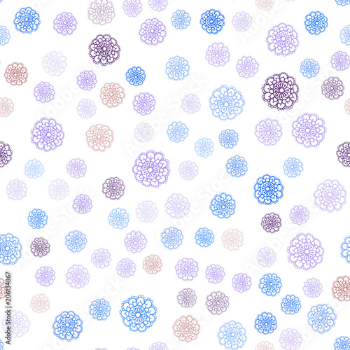 Light Blue, Red vector seamless doodle blurred template.