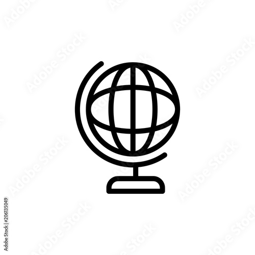 globe icon. Element of science icon for mobile concept and web apps. Thin line globe icon can be used for web and mobile