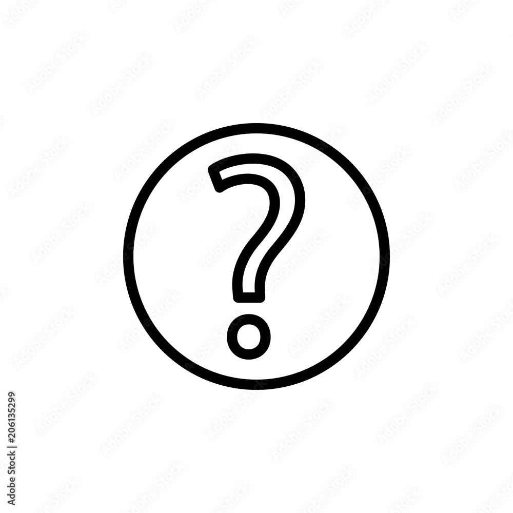 question mark in a circle icon. Element of science icon for mobile concept and web apps. Thin line question mark in a circle icon can be used for web and mobile question mark in a circle icon. Element of science icon for mobile concept and web apps. Thin line question mark in a circle icon can be used for web and mobile