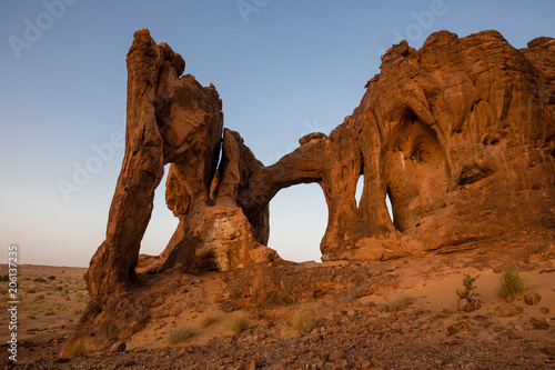 Beautiful elephant shaped rock arch in Sahara rock formation – Elephant Rock, Mauritania