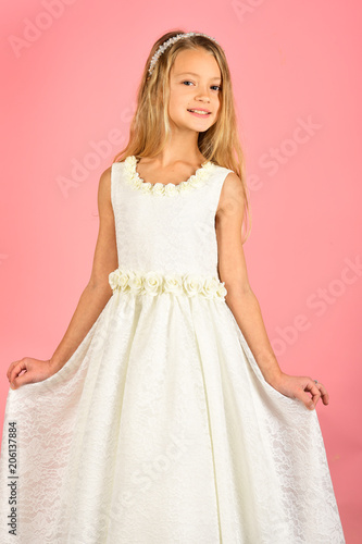 little princess in white dress. little princess girl