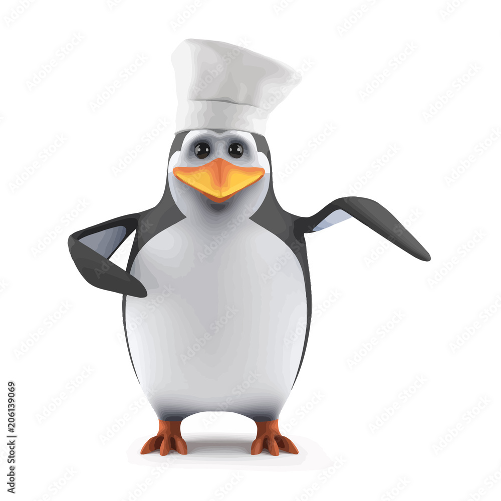 Fototapeta premium 3d Penguin chef