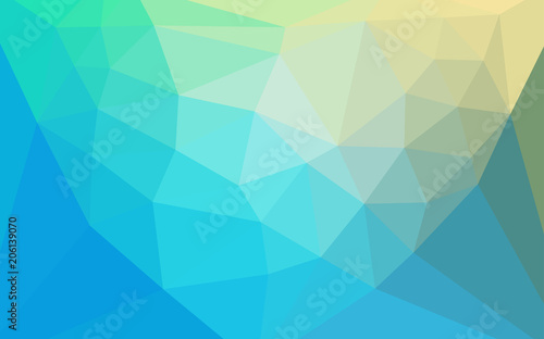 Light Blue, Green vector gradient triangles pattern with a heart in a centre.