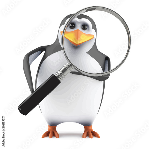 3d Penguin magnifier