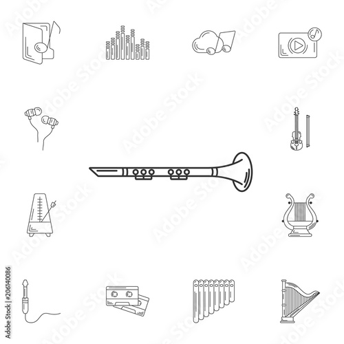 Flute icon. Simple element illustration. Flute symbol design fro