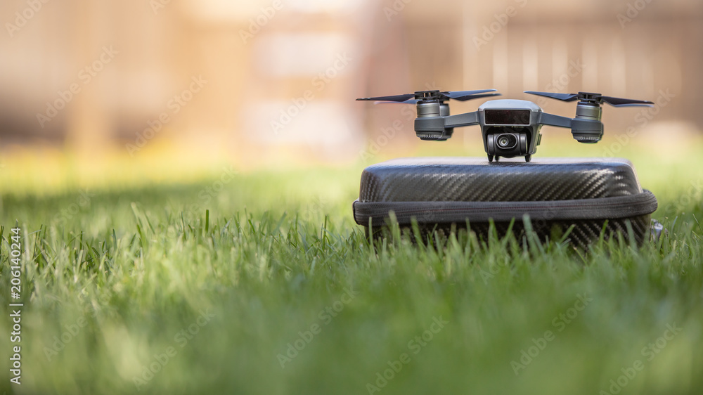Small Drone in Grass on Case Small Drone in Grass on Case