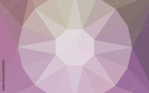 Light Pink, Green vector polygon abstract layout with a gem in a centre.