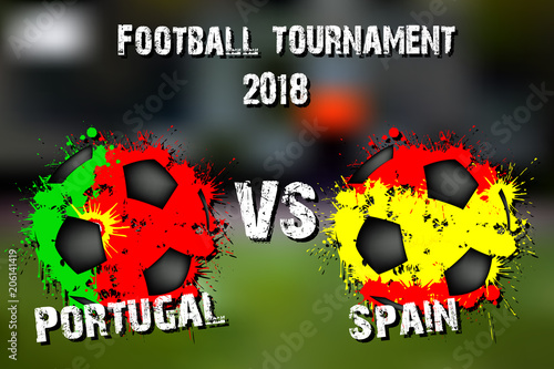 Soccer game Portugal vs Spain