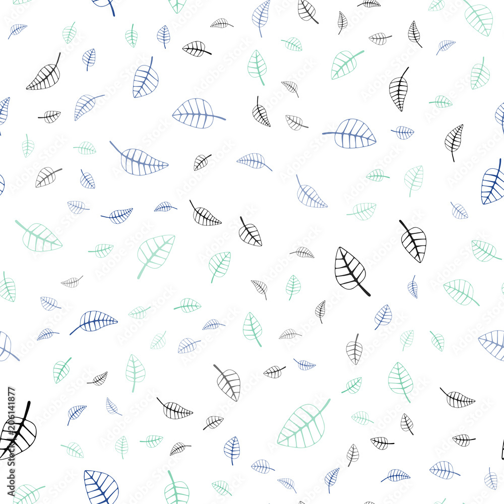 Fototapeta premium Light Blue, Green vector seamless doodle bright template.