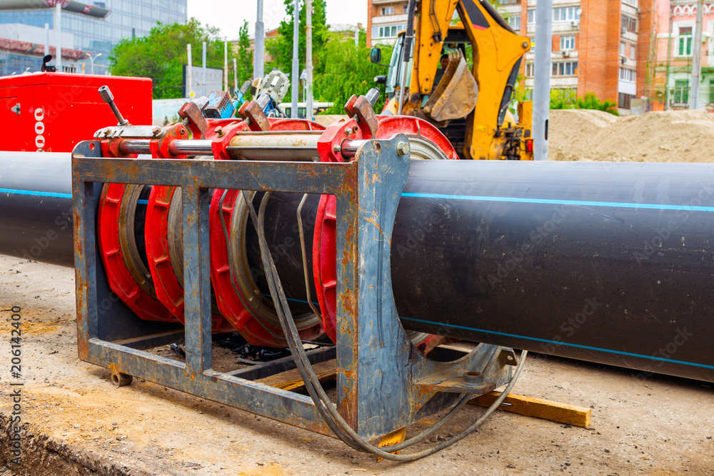 PE pipe welding for connecting the water pipe in the plant
