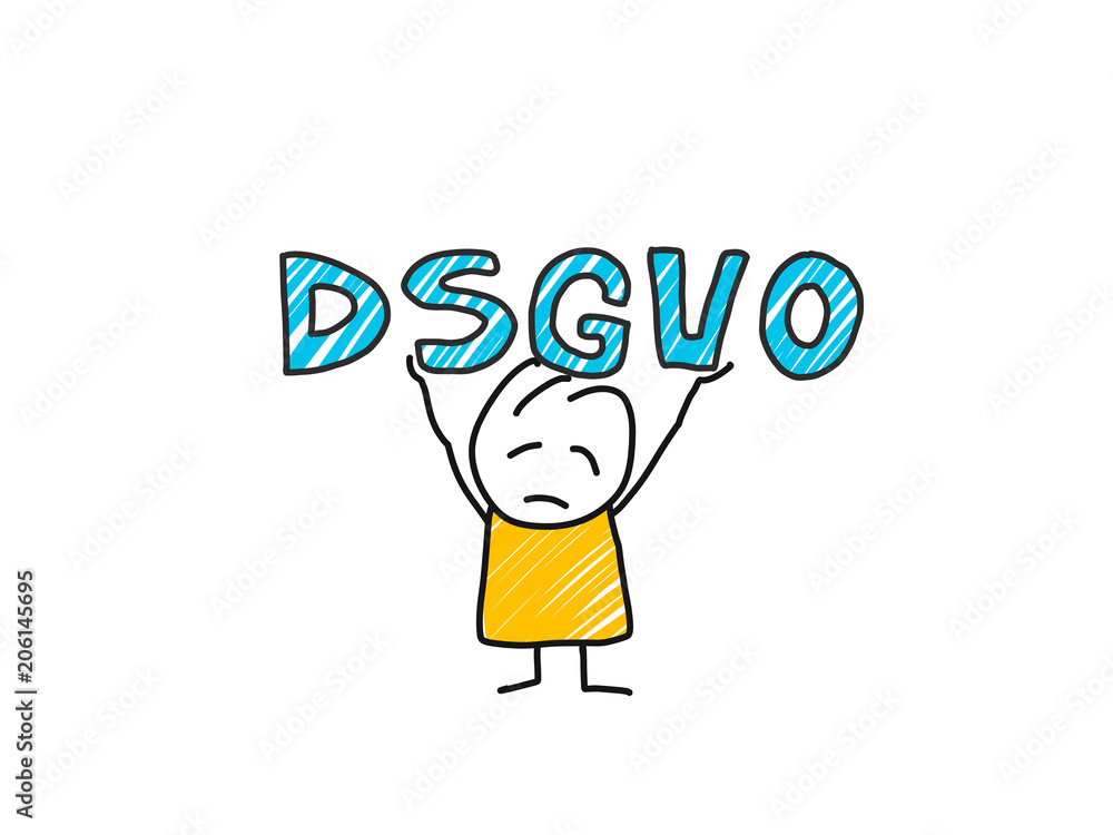 stick man in front of DSGVO letters. General Data Protection Regulation. GDPR, RGPD, DSGVO, DPO. Concept vector illustration. Flat style. Horizontal stick man in front of DSGVO letters. General Data Protection Regulation. GDPR, RGPD, DSGVO, DPO. Concept vector illustration. Flat style. Horizontal