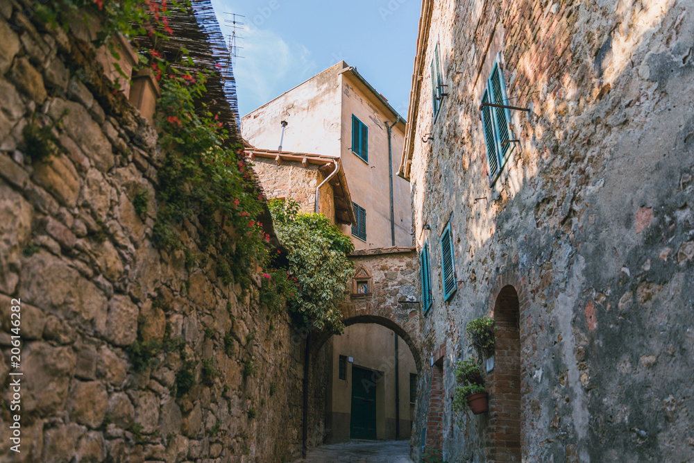 low angle view of buildings in Tuscany, Italy