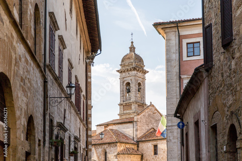 urban scene with historical buildings in Tuscany, Italy