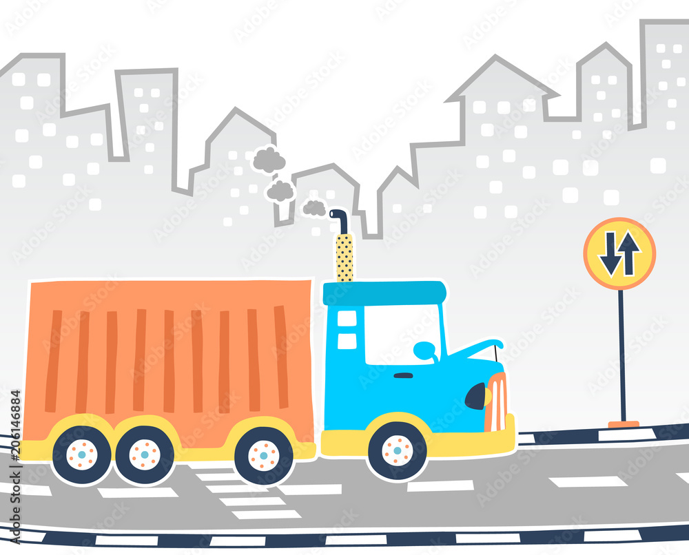 Big truck cartoon vector. Eps 10 Big truck cartoon vector. Eps 10