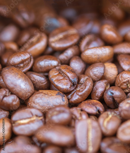 Fototapeta Naklejka Na Ścianę i Meble -  Closed up roasted coffee beans