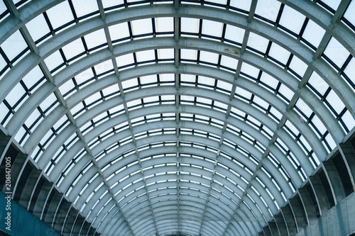 a huge spiral metal roof