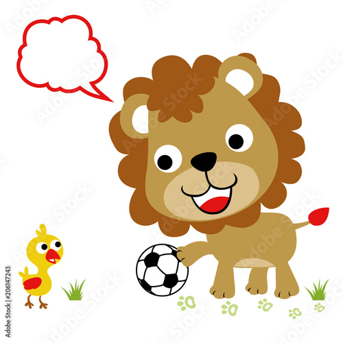 Animals playing soccer cartoon. Eps 10