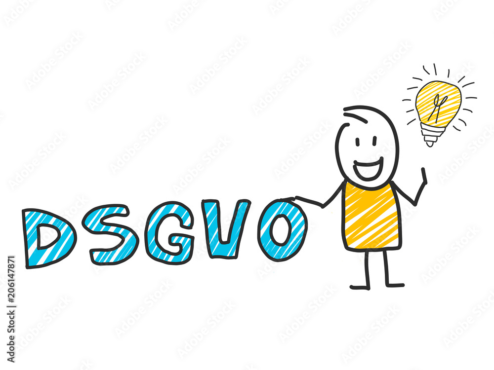 stick man in front of DSGVO letters. General Data Protection Regulation. GDPR, RGPD, DSGVO, DPO. Concept vector illustration. Flat style. Horizontal stick man in front of DSGVO letters. General Data Protection Regulation. GDPR, RGPD, DSGVO, DPO. Concept vector illustration. Flat style. Horizontal