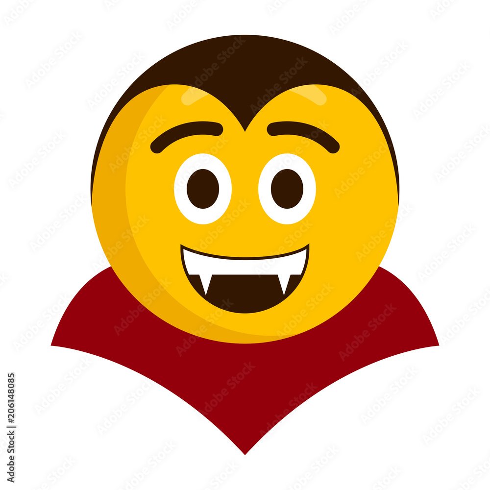 Fototapeta premium Happy vampire emoji icon