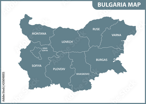 The detailed map of Bulgaria with regions or states. Administrative division