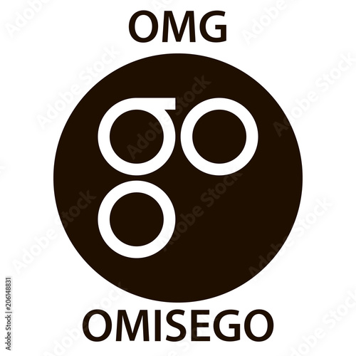 OmiseGo cryptocurrency blockchain icon. Virtual electronic, internet money or cryptocoin symbol, logo