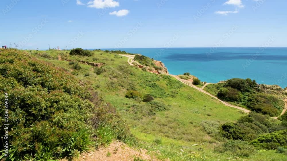 Cliffs view by Atlantic Ocean, Lagos, Algarve, Portugal. Cliffs view by Atlantic Ocean, Lagos, Algarve, Portugal.