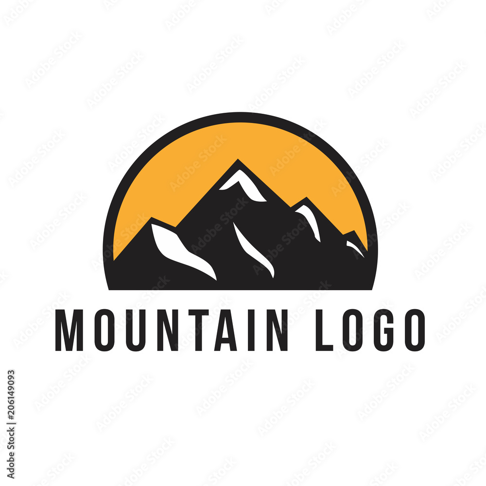Vintage Outdoor camp and Mountain Logo Badge. mountain emblem logo