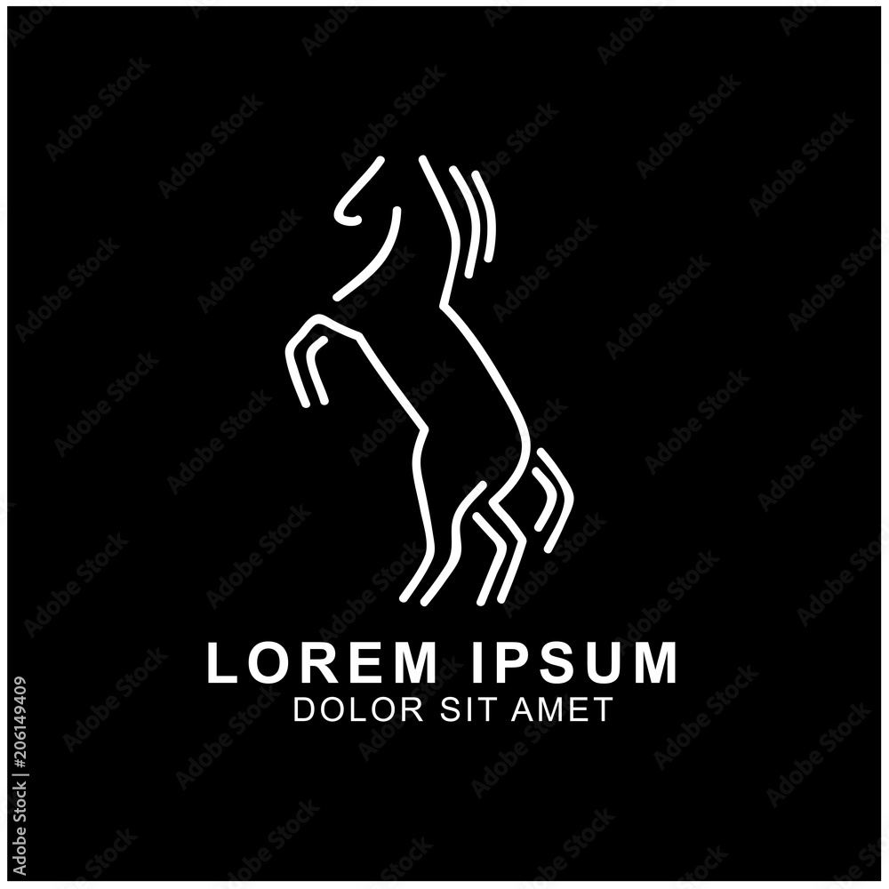 horse logo design. minimalist outline horse logo horse logo design. minimalist outline horse logo