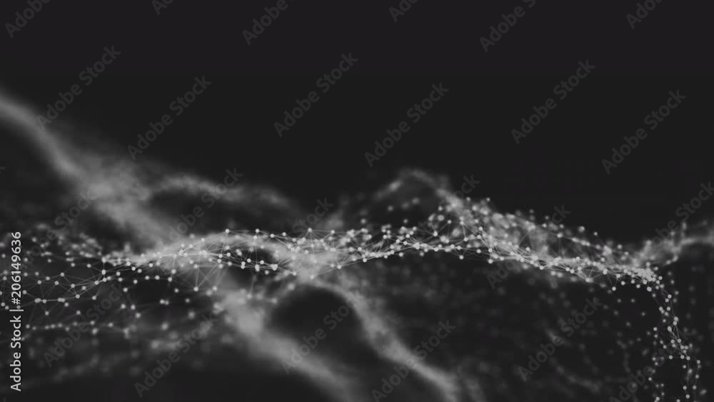 Abstract polygon mesh with copy space Black background. 4K UHD. Abstract polygon mesh with copy space Black background. 4K UHD.