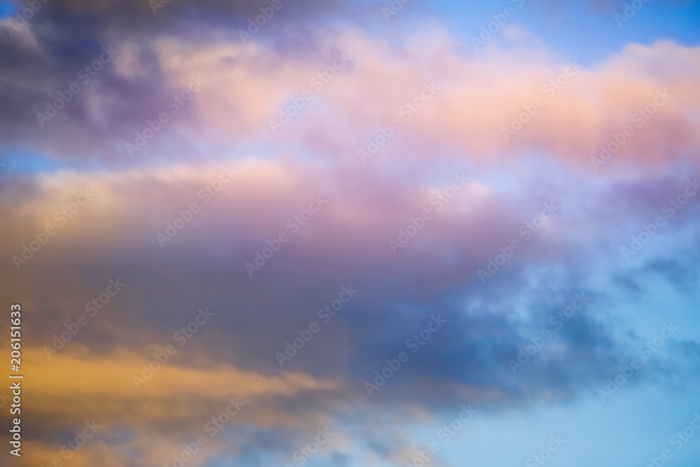 blurred soft artistic cloudy sky, nature abstract background