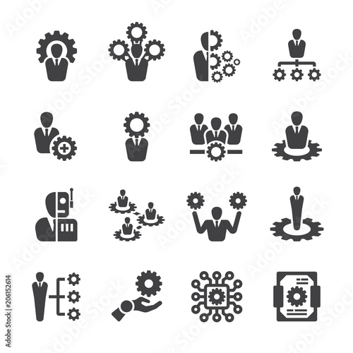 Human machine icon set