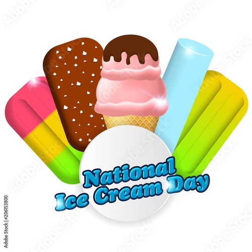 National ice cream day vector illustration for greeting card, poster and banner