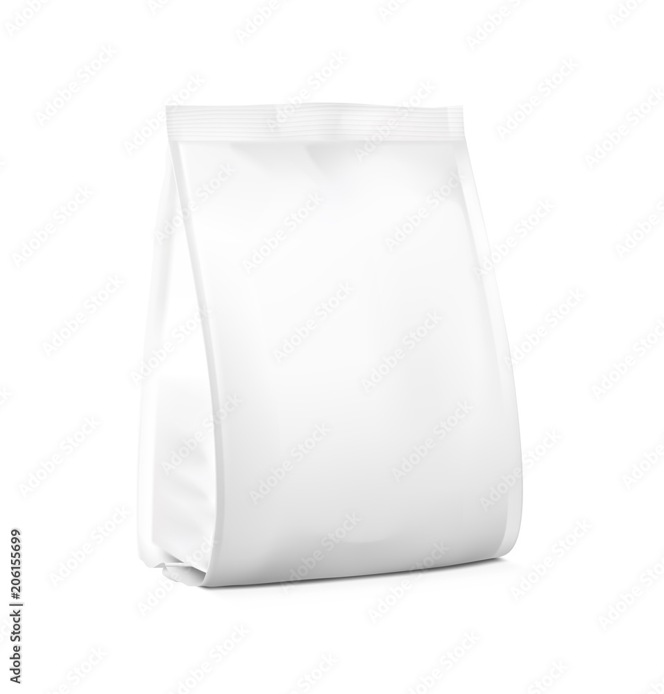 Food snack bag isolated on white background. Vector illustration. Can be use for template your design, presentation, promo, ad. EPS10.