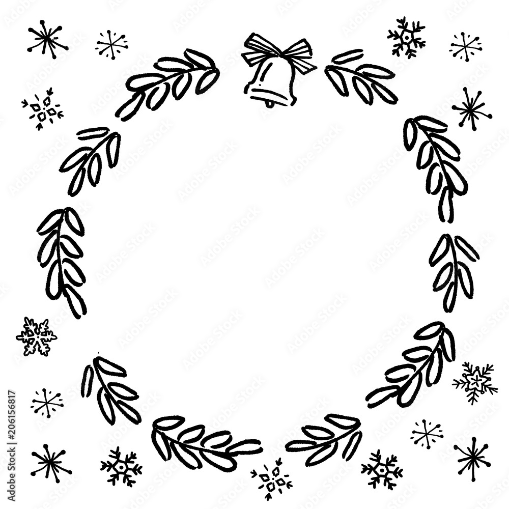 Vecteur Stock クリスマス リース フレーム イラスト Adobe Stock Vecteur Stock クリスマス リース フレーム イラスト Adobe Stock