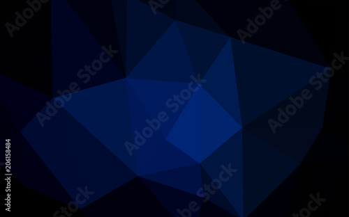 Dark BLUE vector triangle mosaic template.