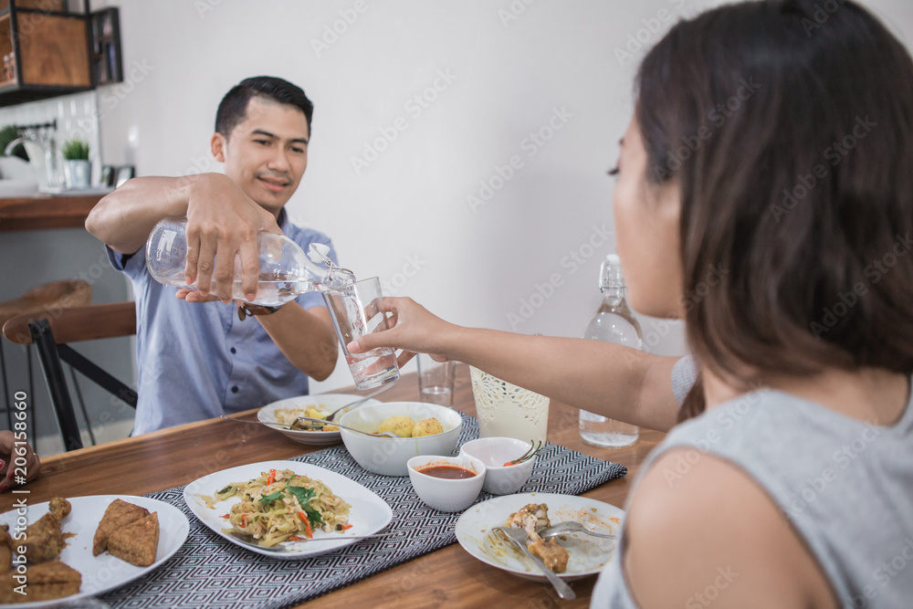 asian people having lunch