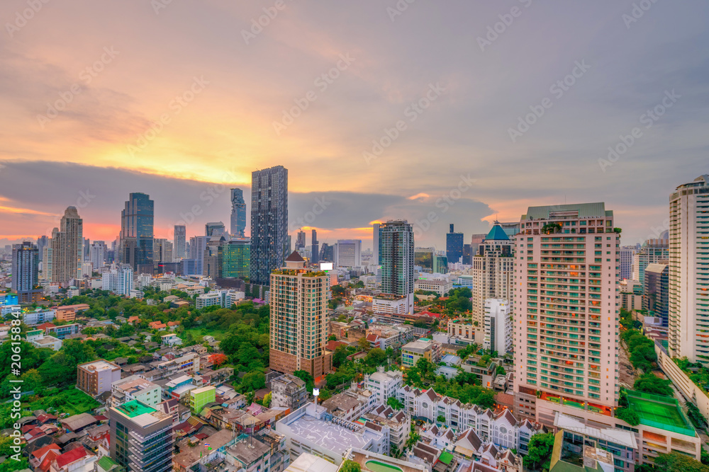 Bangkok metropolis night scene cityscape in Thailand