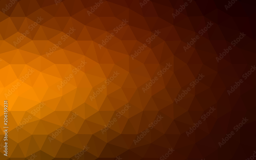 Obraz premium Dark Orange vector low poly texture.
