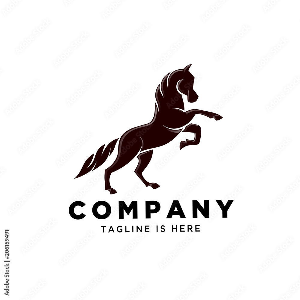 Stand horse rampage logo Stock Vector Adobe Stock