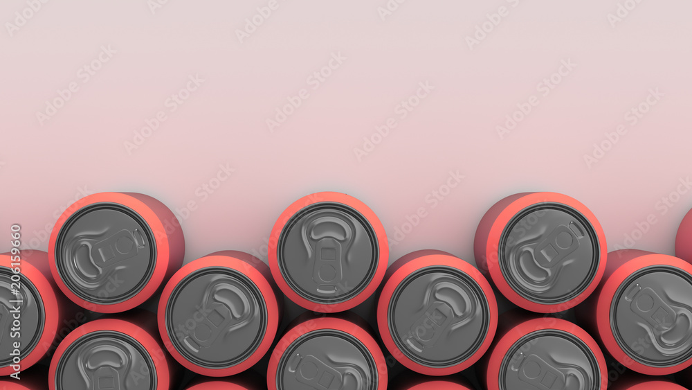 Big red soda cans on white background Big red soda cans on white background