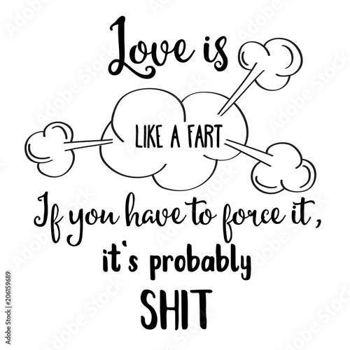 Funny  hand drawn quote about love